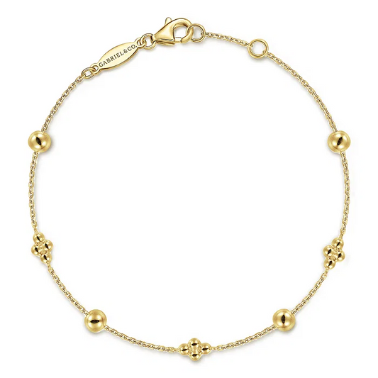 Bujukan Beads Station Bracelet in 14K Yellow Gold