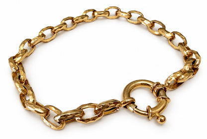Estate Hollow Link Bracelet in 14K Yellow Gold