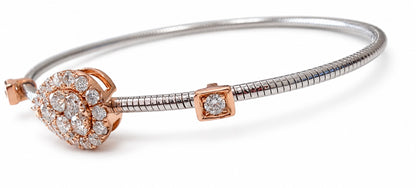 Estate Diamond Flexible Bangle in 18K Two Tone Gold