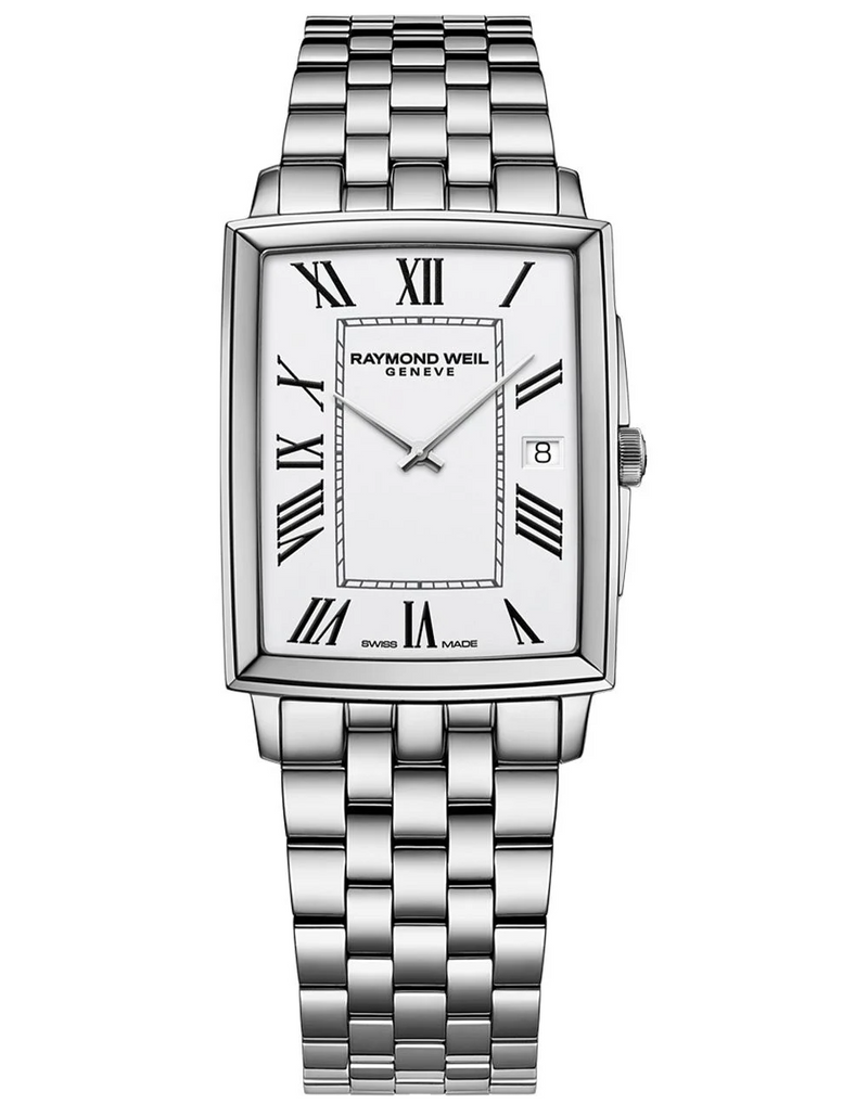 Toccata Men's Rectangular White Dial Bracelet Watch