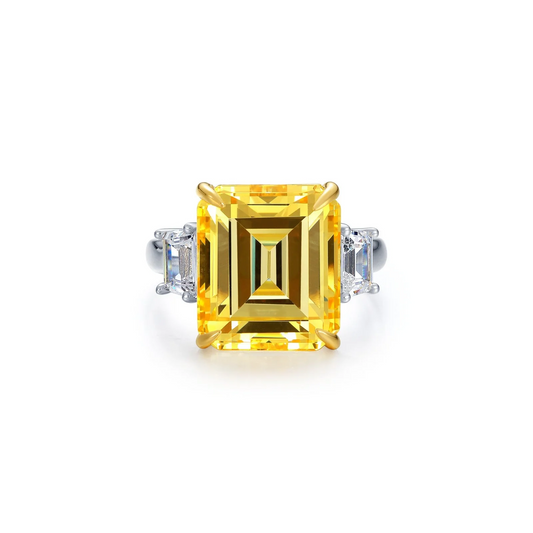 Simulated Diamond Three-Stone Ring in Sterling Silver