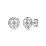 Bujukan Pearl Stud Earrings in Sterling Silver