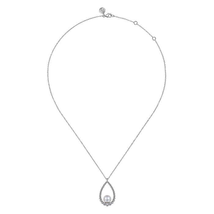 Pearl Teardrop Necklace in Sterling Silver