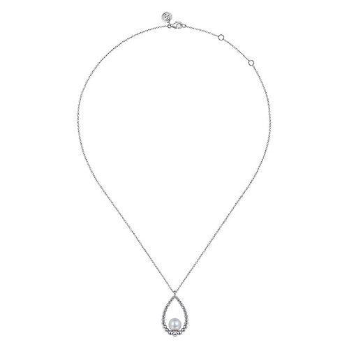 Pearl Teardrop Necklace in Sterling Silver