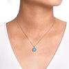 Rock Crystal and Turquoise Pendant Necklace in Sterling Silver