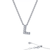 Initial L Pendant Necklace in Sterling Silver