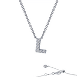 Initial L Pendant Necklace in Sterling Silver