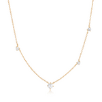 White Sapphire Necklace in 14K Yellow Gold