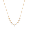 Rose Cut White Sapphire Necklace in 14K Yellow Gold