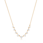 Rose Cut White Sapphire Necklace in 14K Yellow Gold