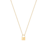 Diamond Padlock Necklace in 14K Yellow Gold