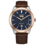 Rolan Navy Watch in Two Tone Stainless Steel & Leather