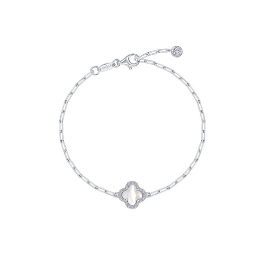 Clover Paperclip Bracelet in Sterling Silver
