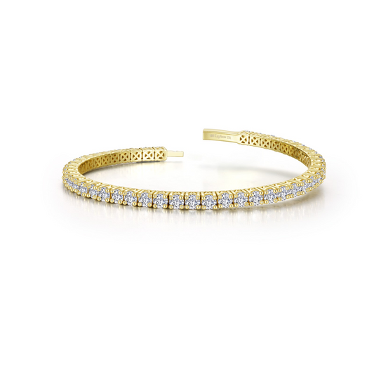 Flexible Tennis Bracelet in Gold Plated Sterling Silver