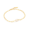 Gold Pearl Sparkle Chunky Chain Bracelet
