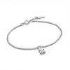 Silver Pearl Padlock Bracelet