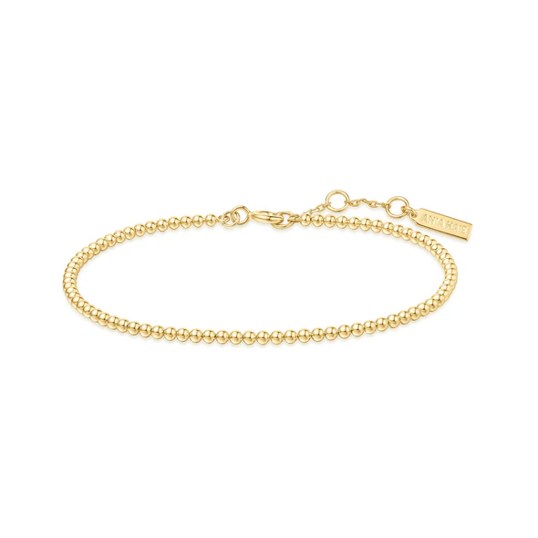 Beaded Bracelet in Gold Plated Sterling Silver