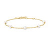 Pearl Station Bracelet in Gold Plated Sterling Silver