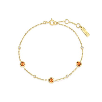 Nano Gem Station Bracelet in Gold Plated Sterling Silver