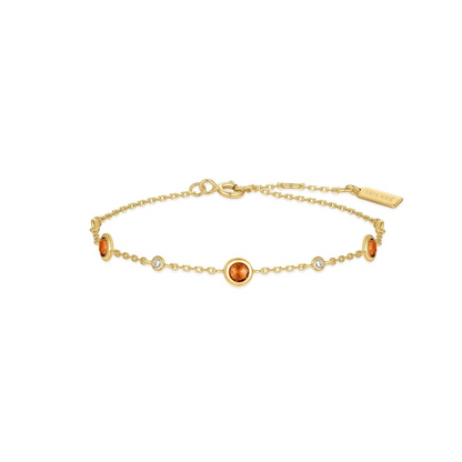 Nano Gem Station Bracelet in Gold Plated Sterling Silver
