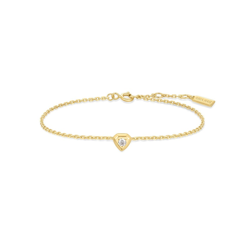 Sparkling Shield Bracelet in Gold Plated Sterling Silver