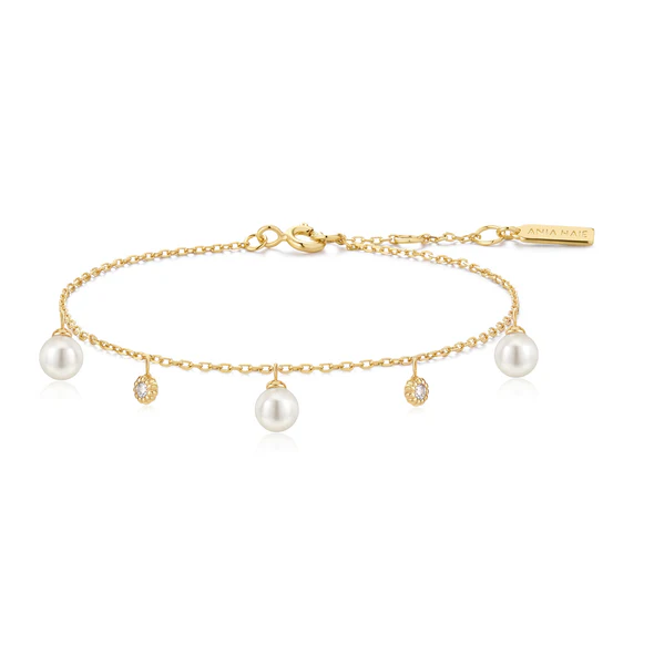Shell Pearl Sparkle Bracelet in Gold Plated Sterling Silver