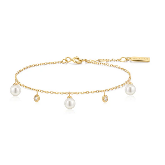 Shell Pearl Sparkle Bracelet in Gold Plated Sterling Silver