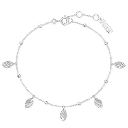 Silver Leaf Station Bracelet in Sterling Silver