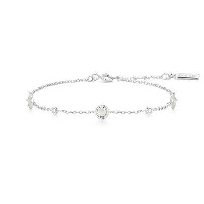 Mint Green Station Bracelet in Sterling Silver