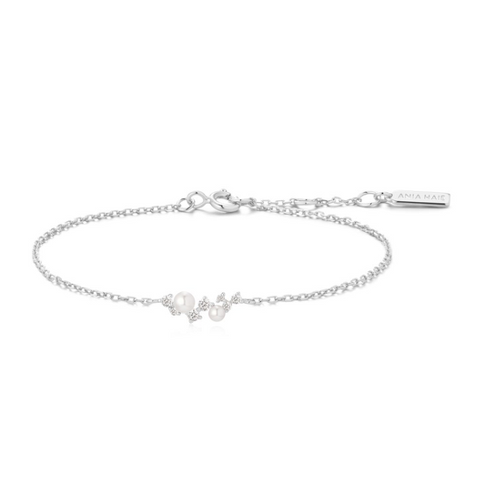 Shell Pearl Cluster Bracelet in Sterling Silver