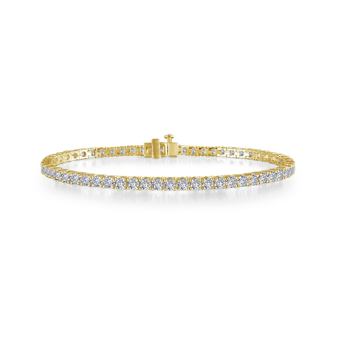Classic Simulated Tennis Bracelet in Gold Plated Sterling Silver