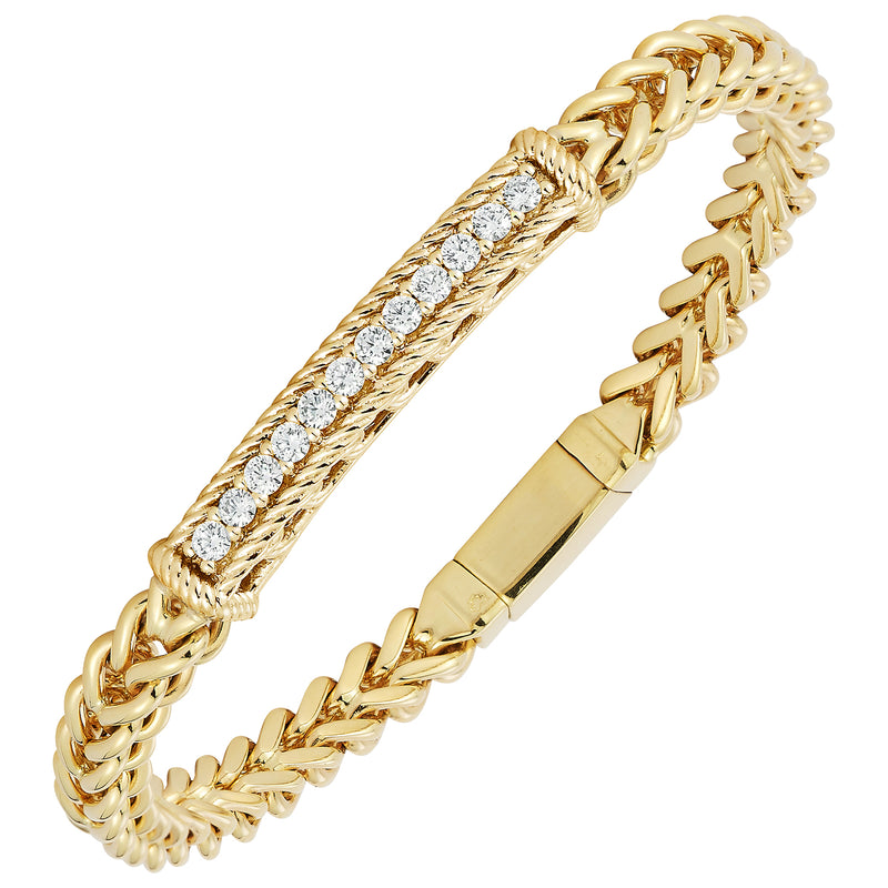 Diamond Bar Bracelet in 14K Yellow Gold