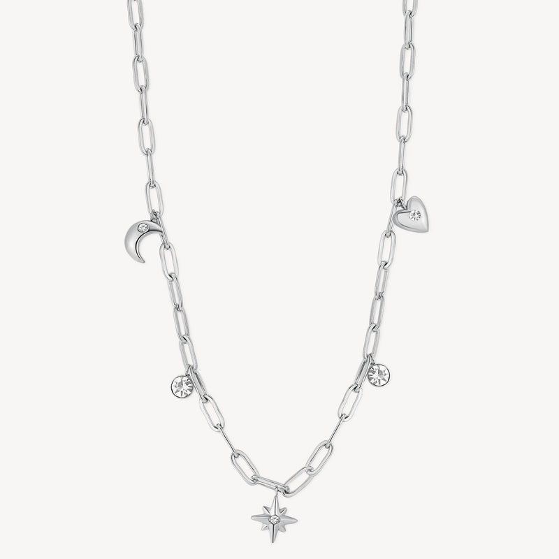 Charm Link Necklace in Stainless Steel