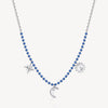 Blue Enamel Charm Necklace in Stainless Steel