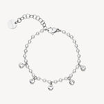 Crystal and Shell-Pearl Bracelet in Stainless Steel