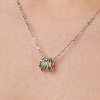 Multi-Ring Necklace in Stainless Steel