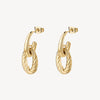 Rope Drop Hoop Earrings in Gold Plated Stainless Steel