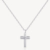 Satin Cross Necklace in Stainless Steel