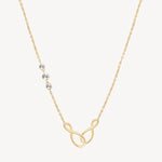 Crystal Infinity Linked Necklace in Gold Plated Stainless Steel