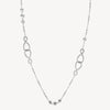Long Crystal Infinity Linked Necklace in Stainless Steel