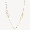 Long Crystal Infinity Linked Necklace in Gold Plated Stainless Steel