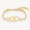 Crystal Infinity Linked Bracelet in Gold Plated Stainless Steel