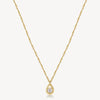 Cubic Zirconia Pendant Necklace in Gold Plated Stainless Steel