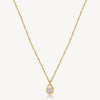 Cubic Zirconia Pendant Necklace in Gold Plated Stainless Steel