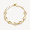 Cubic Zirconia Link Bracelet in Gold Plated Stainless Steel