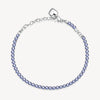 Cubic Zirconia Charm Tennis Bracelet in Stainless Steel