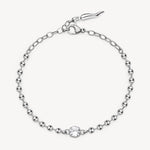 Cubic Zirconia Charm Bracelet in Stainless Steel