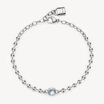 Cubic Zirconia Charm Bracelet in Stainless Steel