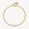 Cubic Zirconia Charm Bracelet in Gold Plated Stainless Steel