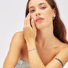 Cubic Zirconia Herringbone Bracelet in Stainless Steel